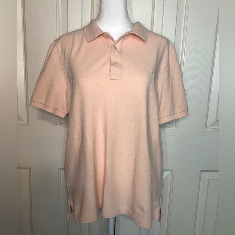🔵Lauren Ralph Lauren Short Sleeve Polo Shirt in Peach Size Large